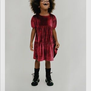 Zara tiered velvet dress